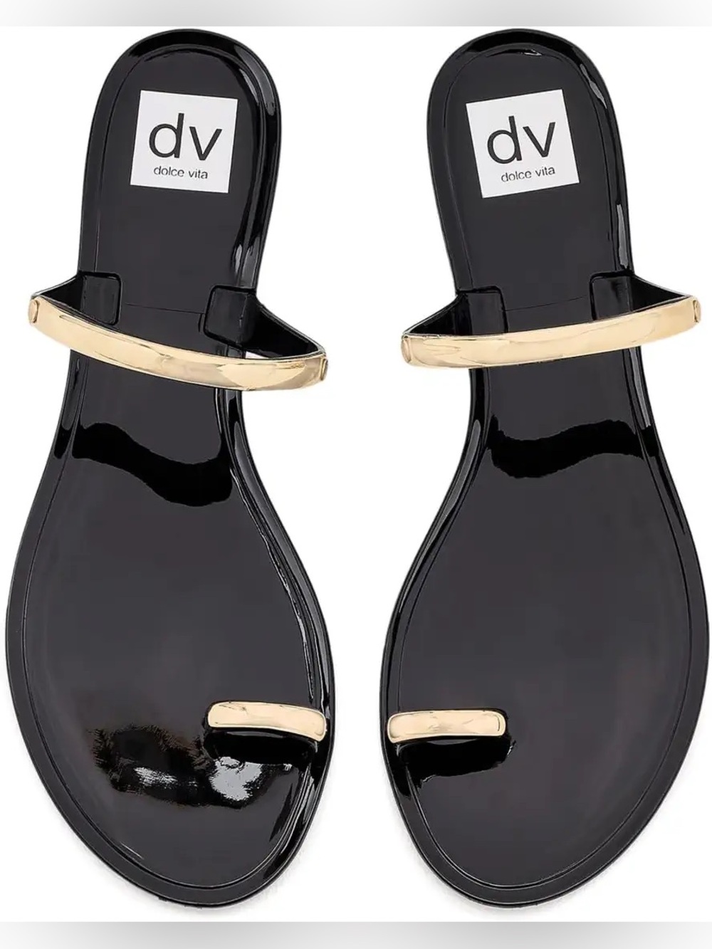 DV DOLCE VITA Jelly Sandals | Embellished Gold Toe